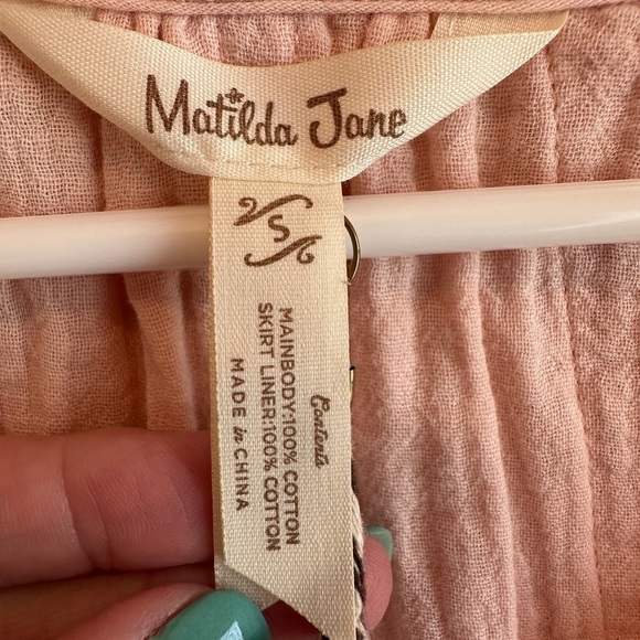 Matilda Jane Call Me Cute Wonderment Pink Boho Muslin Peasant Peplum Top S Mauve - Picture 4 of 12